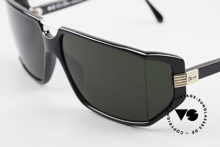 Christian Dior 2440 80er Dior Herren Sonnenbrille, dunkelgrüne Polycarbonat-Gläser für 100% UV Schutz, Passend für Herren