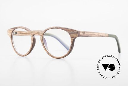 Kerbholz Friedrich Holzbrille Panto Rosewood, das Holz ist stark dunkelbraun, sehr hart und robust, Passend für Herren und Damen