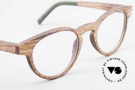 Kerbholz Friedrich Holzbrille Panto Rosewood, ungetragenes Exemplar, mit flexiblen Federscharnieren, Passend für Herren und Damen