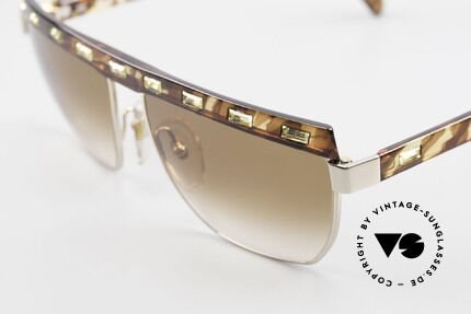Paloma Picasso 3706 Damen Sonnenbrille Strass 90s, tolle Komposition von Strass (im Jonquil Farbton), Passend für Damen
