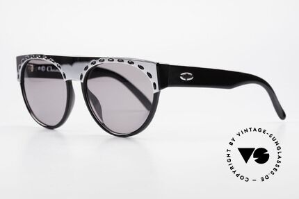 Christian Dior 2437 Damen 80s Vintage Sonnenbrille, zudem sehr markante, versilberte Schmuck-Blende, Passend für Damen