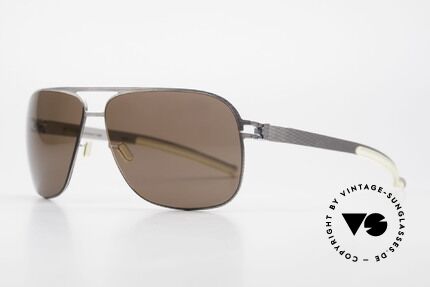 Mykita Luke Designer Sonnenbrille von 2008, Model No.1 Sun Luke Silverline, brown-solid, Gr. 63/13, Passend für Herren