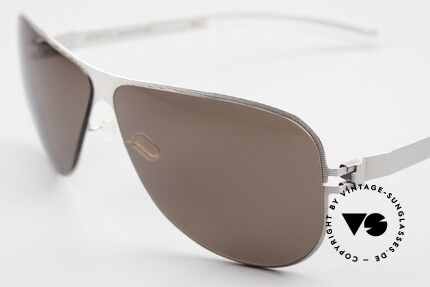 Mykita Ava Damen Aviator Brille Polarized, innovativ flexible Metallfassung: eine Größe passt allen, Passend für Damen
