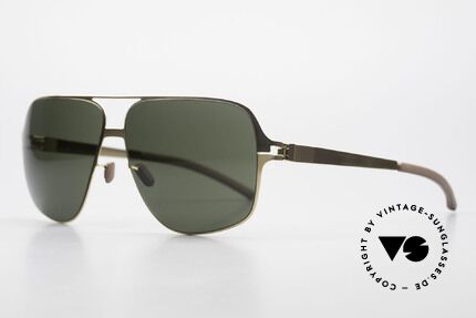 Mykita Cassius Lenny Kravitz XXL Sonnenbrille, Collection No.1 Cassius Glossygold, green solid, 64/13, Passend für Herren