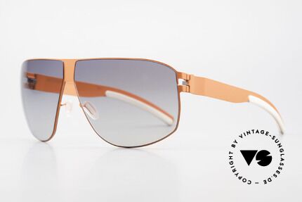 Mykita Terrence Mykita Brille Neonorange 2011, innovativ flexible Metallfassung in LARGE bis XL Größe, Passend für Herren