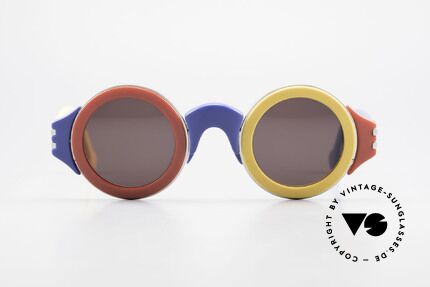 Karl Lagerfeld 3604 Bunte Runde 80er Brille Limited, Modell 3604 = eine Sammlersonnbrille aus den 80ern, Passend für Herren und Damen
