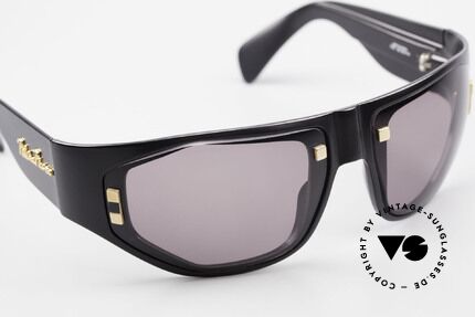 Paloma Picasso 3701 90er Damen Wrap Sonnenbrille, Wrap Around Design: Rahmen umhüllt das Gesicht, Passend für Damen
