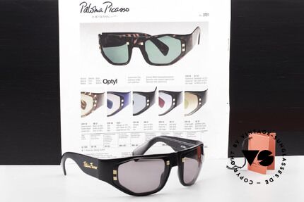 Paloma Picasso 3701 90er Damen Wrap Sonnenbrille, Größe: medium, Passend für Damen