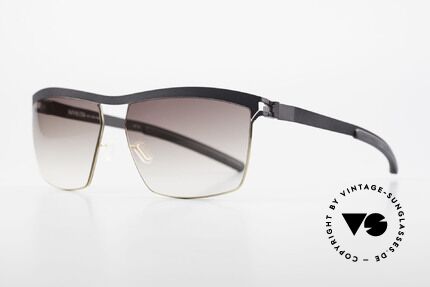 Mykita Tiago Unisex Designer Sonnenbrille, Collection No.1 Tiago Gold/Black, brown-gradient, 60/15, Passend für Herren und Damen