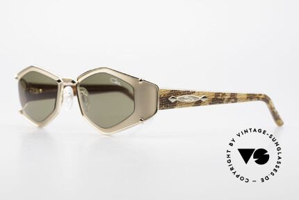 Cazal 912 Schlangenhaut Muster Brille, matt-goldener Rahmen in Schlangenhaut-OPTIK!, Passend für Damen
