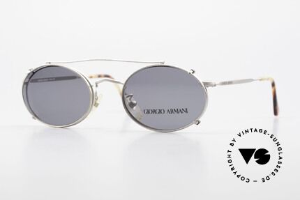 Giorgio Armani 131 80er Fassung Mit Sonnenclip, ovale GIORGIO ARMANI vintage Designer-Sonnenbrille, Passend für Herren und Damen