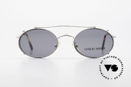 Giorgio Armani 131 80er Fassung Mit Sonnenclip, Fassung in matt-silber mit Sonnen-Clip in matt-silber, Passend für Herren und Damen