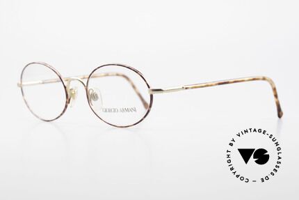 Giorgio Armani 189 Ovale Designerbrille 1990er, elegante Farbkombination aus kastanienbraun & gold, Passend für Herren