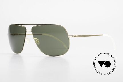 Mykita Jon Designer Metall Sonnenbrille, Lite Sun Jon Glossygold, green-solid Zeiss Gläser, 60/13, Passend für Herren und Damen