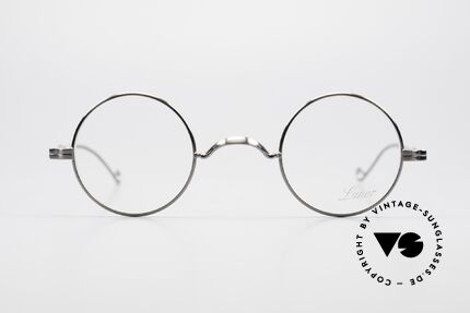 Lunor II 12 Kleine Runde Luxus Brille, Vollrand-Metallfassung mit hochwertigem Schutzlack, Passend für Herren und Damen