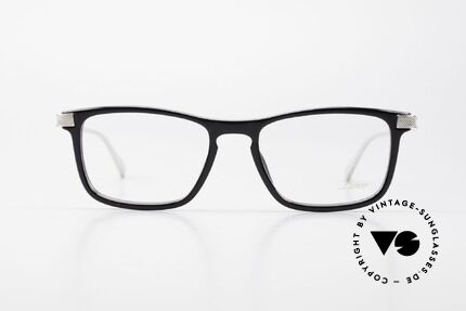 Lunor Imperial Anatomic Vintage Titanium Brille 2012, schwarze Acetat-Front mit veredelten Titan-Bügeln, Passend für Herren und Damen