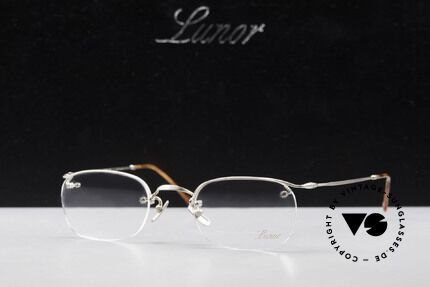 Lunor Classic One Halb Rahmenlose Vintage Brille, Größe: small, Passend für Herren und Damen
