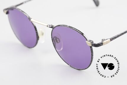 Neostyle Academic 2 80er Pantosonnenbrille Lila, Rahmenmuster ist violett-schwarz gesprenkelt, Passend für Herren und Damen