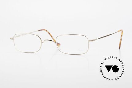Lunor XV 321 Eckige Titanbrille Vergoldet, ganz feine Lunor Brille aus Titan (9 Gramm leicht), Passend für Herren und Damen
