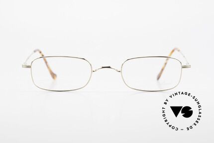 Lunor XV 321 Eckige Titanbrille Vergoldet, vergoldete Vollrand-Fassung mit anatomischen Steg, Passend für Herren und Damen
