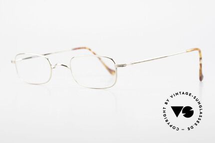 Lunor XV 321 Eckige Titanbrille Vergoldet, kleine Unisex-Brille (für Damen und Herren passend), Passend für Herren und Damen