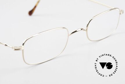 Lunor XV 321 Eckige Titanbrille Vergoldet, KEINE RETROBRILLE, sondern ein altes ORIGINAL!, Passend für Herren und Damen