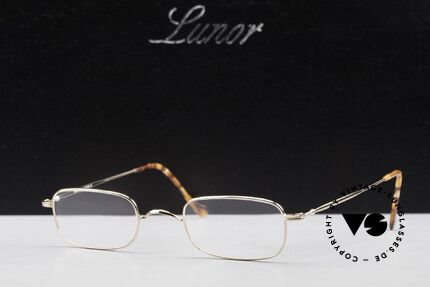 Lunor XV 321 Eckige Titanbrille Vergoldet, Größe: small, Passend für Herren und Damen