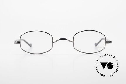 Lunor II A 16 Metallfassung Acetatüberzug, die Front-Form wird als "liegende Tonne" bezeichnet, Passend für Herren und Damen