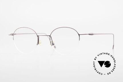 W Proksch's M61/12 Minimalistische Halbrandbrille, Proksch's vintage Titanium-Brillenfassung von 1996, Passend für Herren und Damen