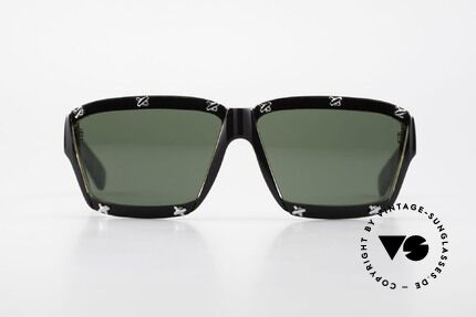 Paloma Picasso 3702 Vintage Sonnenbrille Von 1990, spektakuläre Form mit temperamentvollen Muster, Passend für Damen