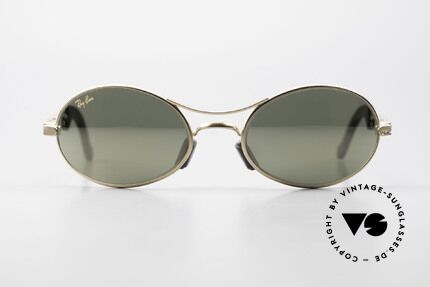Ray Ban Orbs 9 Base Oval Gold Mirror B&L USA Brille, original vintage USA Sonnenbrille der späten 1990er, Passend für Herren