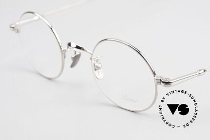 Lunor V 110 Vintage Brille Rund Platinum, Modell V110, Größe 43/24, zeitlose Unisex-Brille!, Passend für Herren und Damen