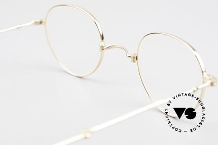 Lunor XXV Folding 03 Lunor Faltbrille Panto Gold, feines, ungetragenes LUNOR Einzelstück (RARITÄT), Passend für Herren und Damen