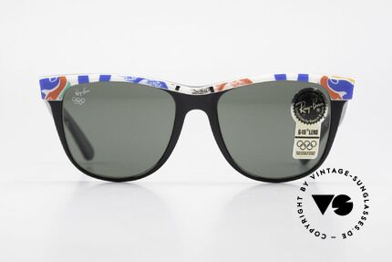 Ray Ban Wayfarer II Olympia Brille 1992 Barcelona, limitierte Ray-Ban USA vintage Wayfarer Sonnenbrille, Passend für Herren und Damen