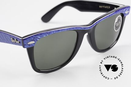Ray Ban Wayfarer I Alte 80er Sonnenbrille USA, orig. Name: W1723 Wayfarer Street Neat Blue/Black, Passend für Herren und Damen Ray Ban Wayfarer I Alte 80er Sonnenbrille USA, orig. Name: W1723 Wayfarer Street Neat Blue/Black, Passend für Herren und Damen