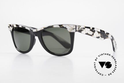 Ray Ban Wayfarer I Original Mosaic Wayfarer 80er, berühmte Filmsonnenbrille der 80er Jahre; Kult!, Passend für Herren und Damen Ray Ban Wayfarer I Original Mosaic Wayfarer 80er, berühmte Filmsonnenbrille der 80er Jahre; Kult!, Passend für Herren und Damen