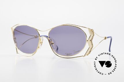 Paloma Picasso 3707 90er Sonnenbrille Vergoldet, Picasso 90er Sonnenbrille, vergoldet & Topaz Strass, Passend für Damen