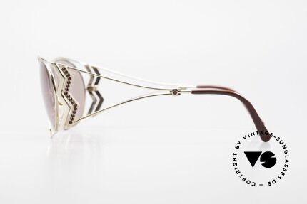 Paloma Picasso 3707 90er Sonnenbrille Mit Strass, filigraner Metallrahmen mit vielen Strasssteinchen, Passend für Damen