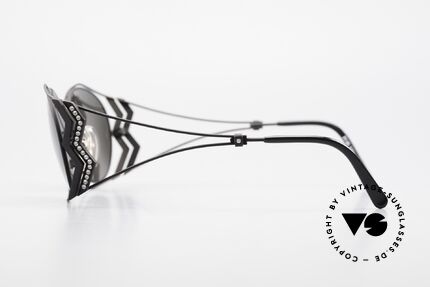 Paloma Picasso 3707 1990er Sonnenbrille Kristall, filigraner Metallrahmen mit vielen Strasssteinchen, Passend für Damen