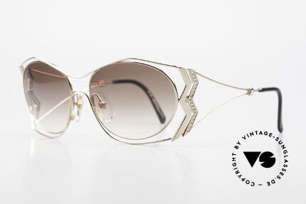 Paloma Picasso 3707 Vergoldete 90er Brille Kristall, das wahrscheinlich schönste Modell von Paloma P., Passend für Damen