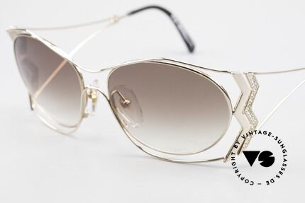 Paloma Picasso 3707 Vergoldete 90er Brille Kristall, ungetragenes Modell mit original Etui von Picasso, Passend für Damen