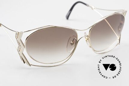Paloma Picasso 3707 Vergoldete 90er Brille Kristall, KEINE retro Sonnenbrille; ein vintage 90er Original, Passend für Damen