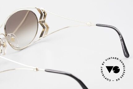 Paloma Picasso 3707 Vergoldete 90er Brille Kristall, Größe: medium, Passend für Damen