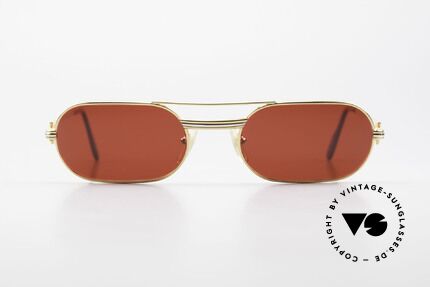 Cartier MUST LC - M 80er Luxus Sonnenbrille 3D Rot, hier mit Louis Cartier Dekor in M Größe 55°20, 140, Passend für Herren und Damen