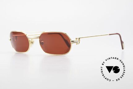 Cartier MUST LC - M 80er Luxus Sonnenbrille 3D Rot, 22kt vergoldet (wie alle alten Cartier Luxus-Brillen), Passend für Herren und Damen