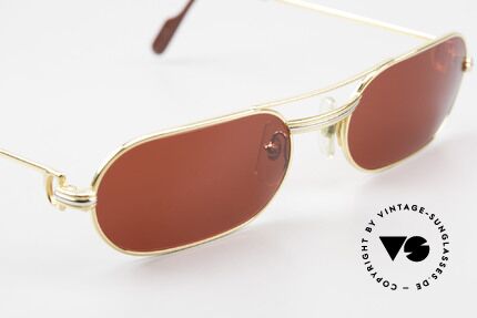 Cartier MUST LC - M 80er Luxus Sonnenbrille 3D Rot, die "Spass-Gläser" können beliebig ersetzt werden!, Passend für Herren und Damen