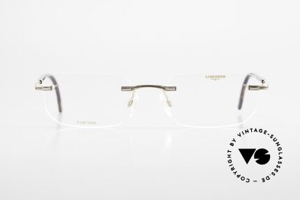 Longines 4238 90er Randlosbrille Pure Titan, komplette Fassung mit vielen kleinen Qualitäts-Details, Passend für Herren