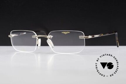 Longines 4238 90er Randlosbrille Pure Titan, die geflügelte Sanduhr als Longines-Logo auf den Bügeln, Passend für Herren
