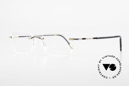 Longines 4238 Randlose 90er Brille Herren, ein zeitloses altes Original in titan/gold & grau-marmor, Passend für Herren