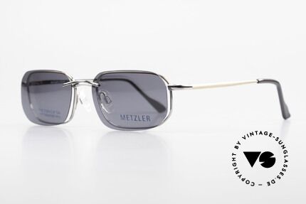 Metzler 1716 90er Titanbrille Polarisierend, Sonnen-Clip mit POLARisierenden Gläsern (100% UV), Passend für Herren